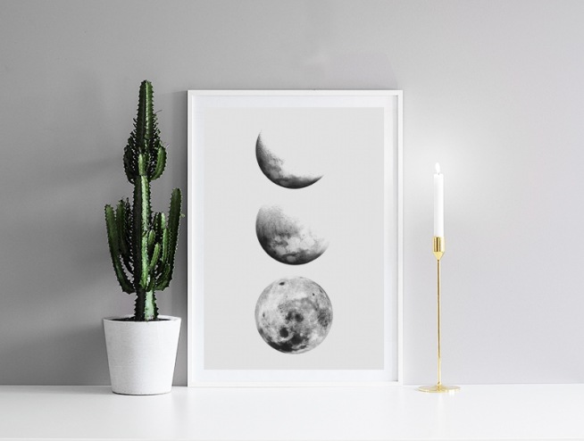Moon Phases Vintage Poster Poster for Sale by backtoblackttt