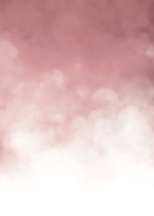 Vaaleanpunainen pilvi-taulu väreissä nykyaikaiseen sisustukseen