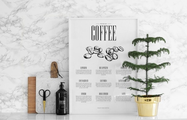 Coffee poster for the kitchen, kitchen art