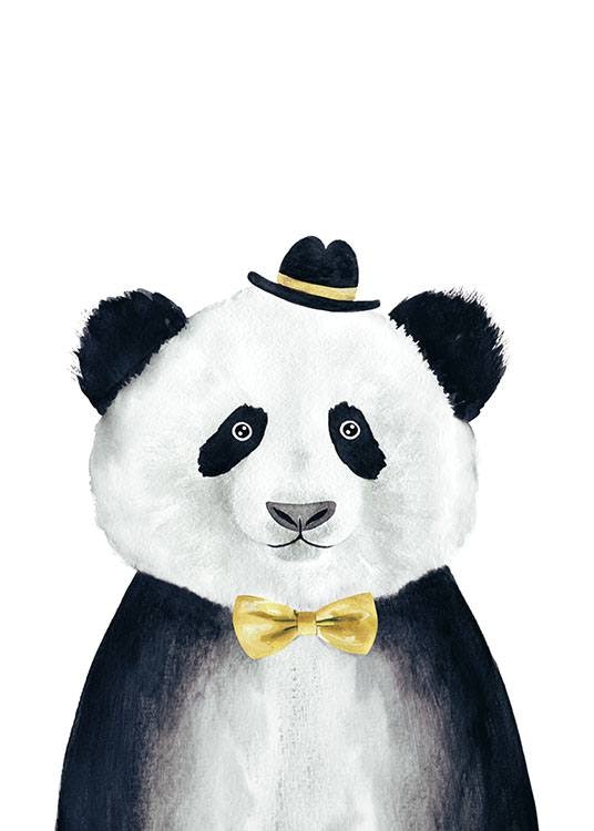 Søde plakater og posters til børn med dyr og panda