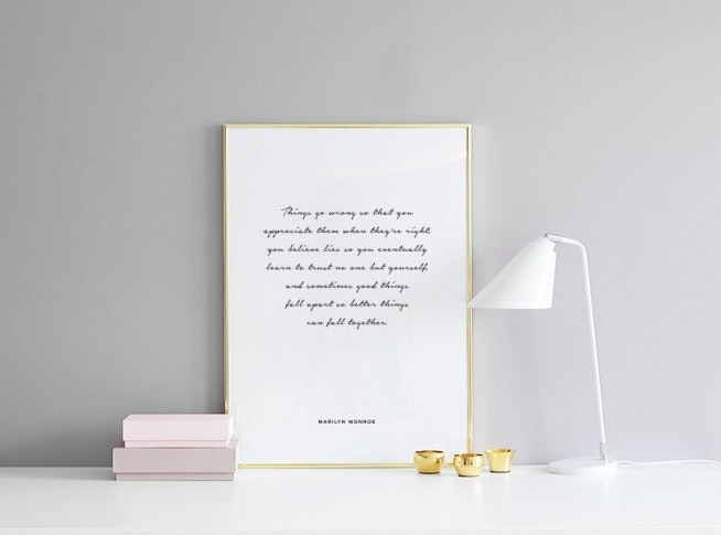 Typography prints, print with quote online for interior design