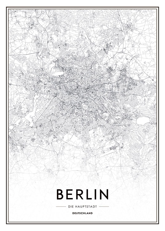 Plakat med Berlin-kort og plakater med kort.