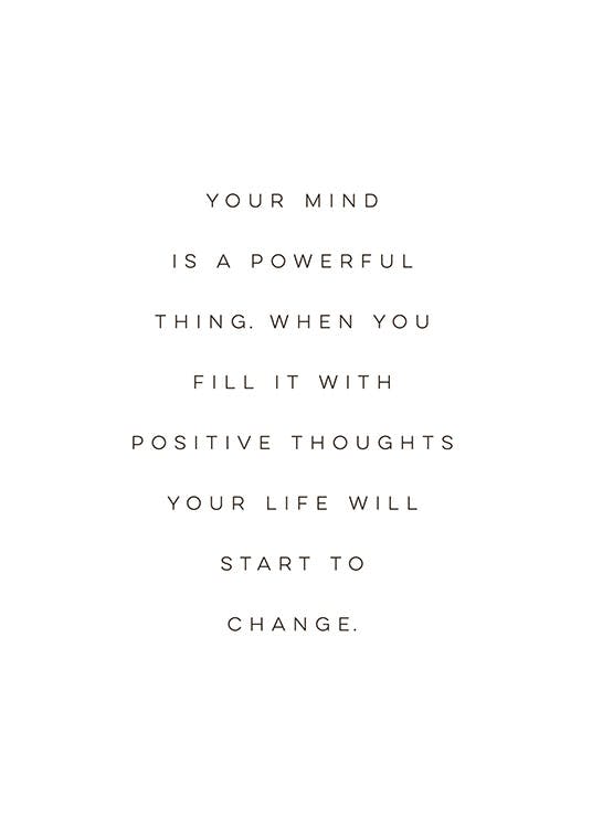Plakát s nápisem „Tvá mysl je mocná“