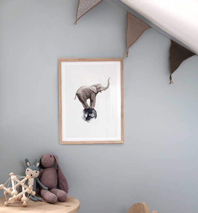 Nice print of an elephant, suitable in the kids room and in a collage and on a p