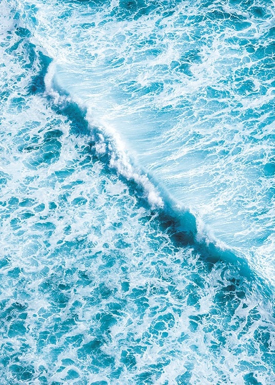 Poster mit Fotos von Wellen und Natur
