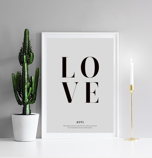 poster with text Love in cursive, black and white poster – desenio.com