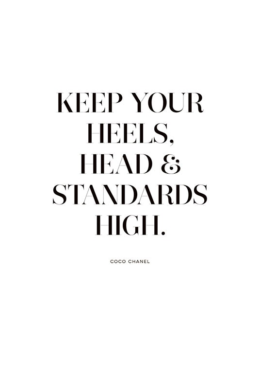 Plakat med Coco Chanel-citat, plakater med citat og tekst online.