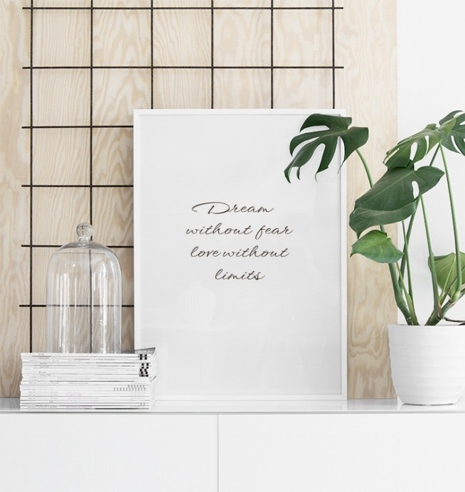 Print with a lovely font and a beautiful text that fits well in a collage and on
