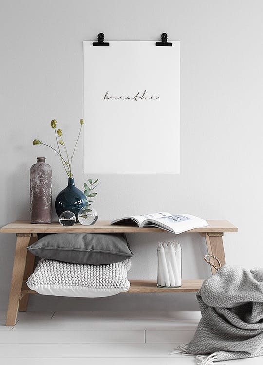 Beautiful and simple poster for a tasteful interior design with a stripped-down