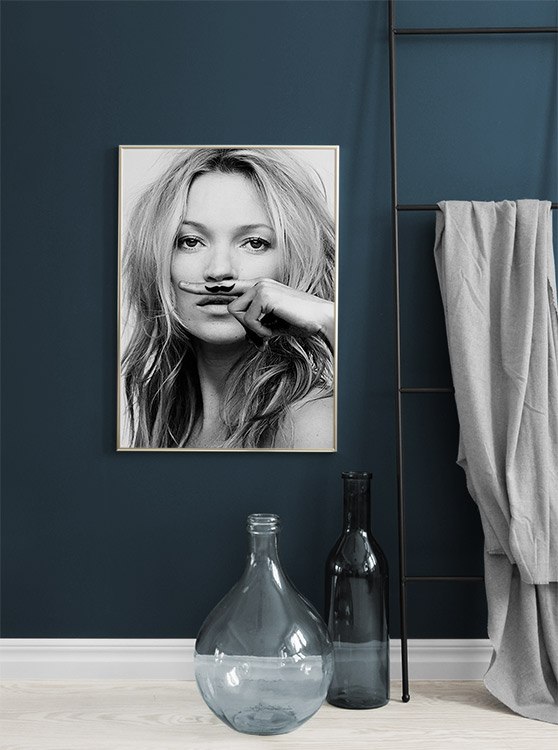Portrait of Kate Moss painting Canvas Print Choose Your Size..