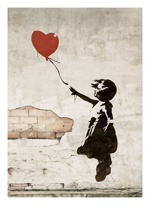 Girl With Love Balloon, Affiche (30x40 cm) - Affiches d'art