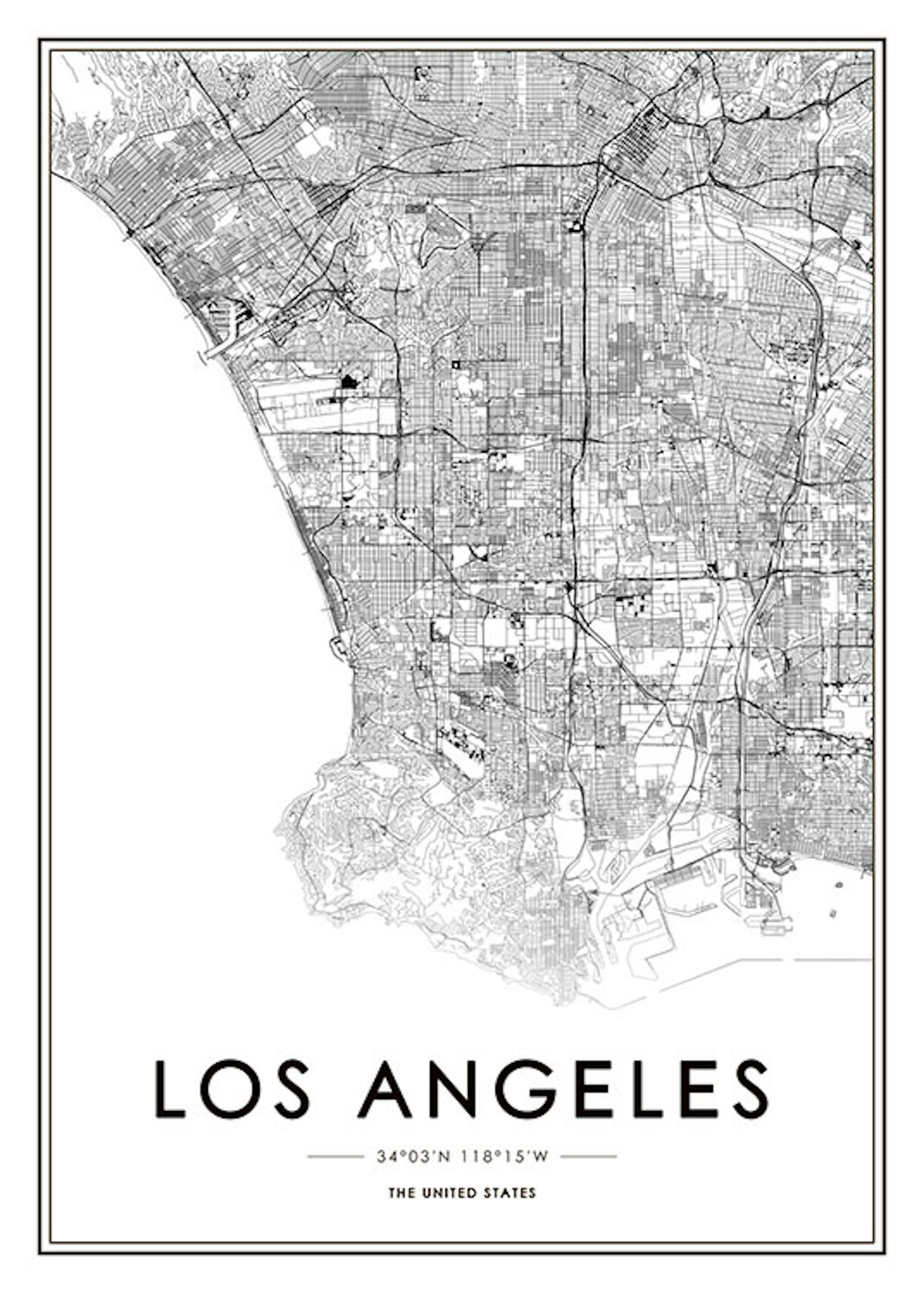 Los Angeles Map Plakát 0