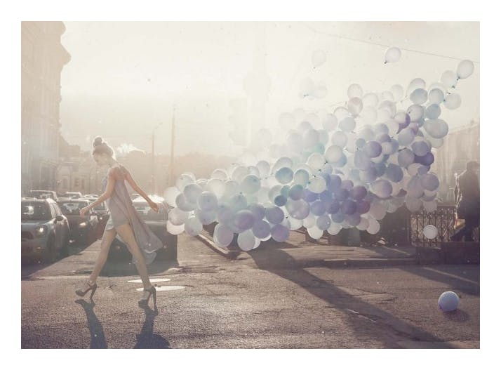 Blue Balloons Poster (50x70 cm)