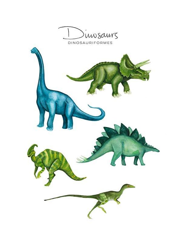 Dinosaurs Poster (50x70 cm) - Kinderposter