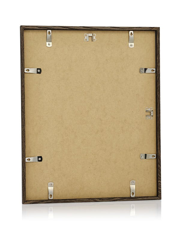 Cornice Portafoto Quadrata 40x40cm Legno Blu Scuro - Vetro Antiriflesso Con Gancio - Foto 2