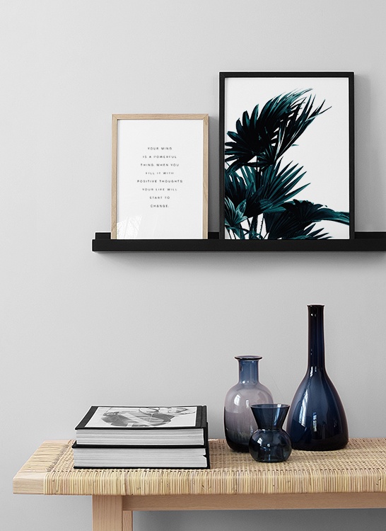 Mensola per quadri in legno nero 70 cm 