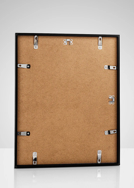 Cornice In Legno Massello Con Bordi Incisi - Larghezza 3,8 Cm, Colore Nero, Con Vetro O Plexiglas