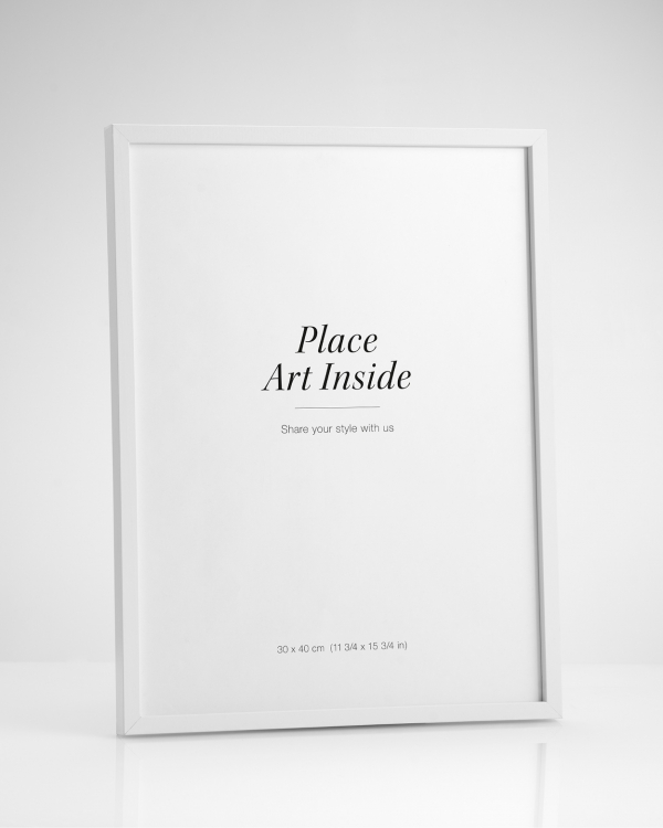 White picture frame, 27.6' x 39.4' - White wood frame 