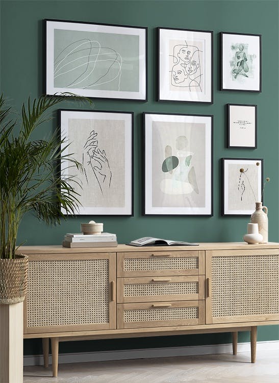 Calm Teal gallery wall