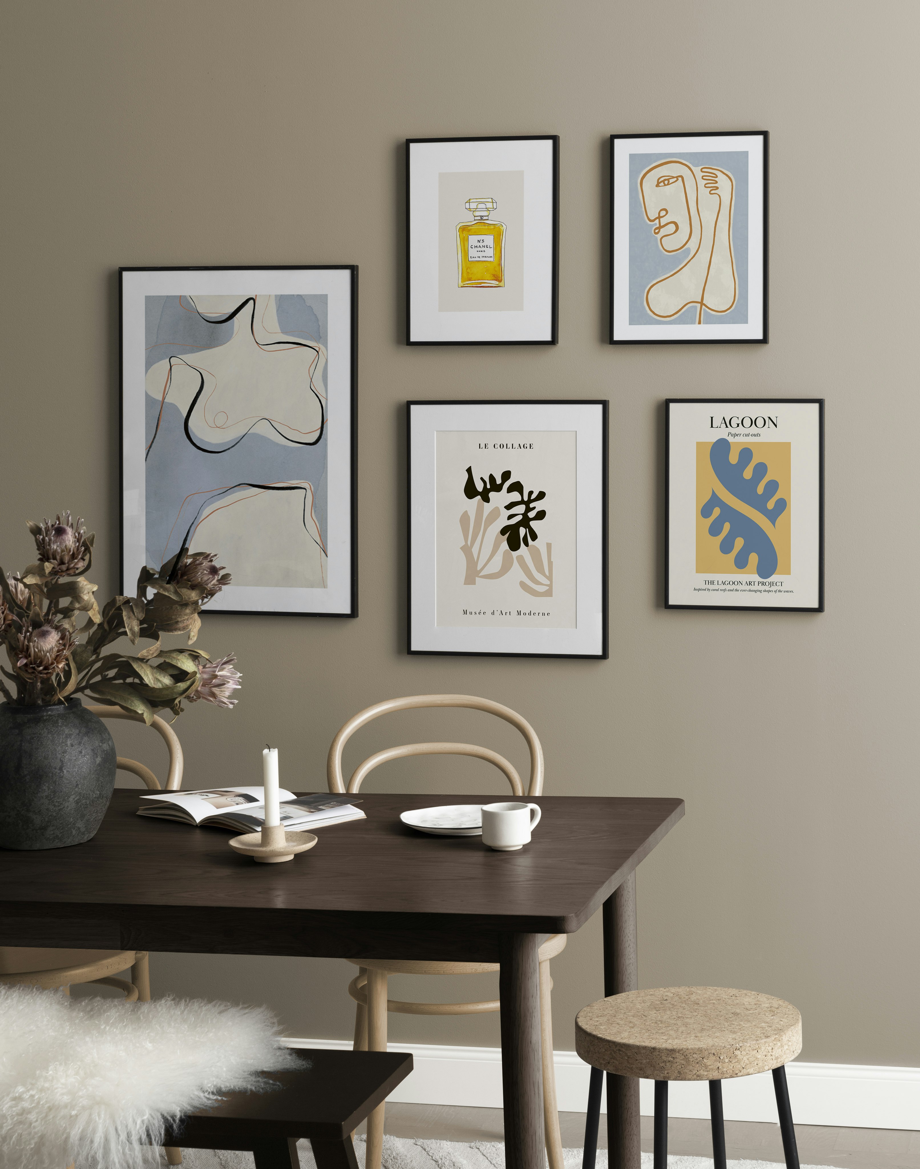 Yellow Accent gallery wall