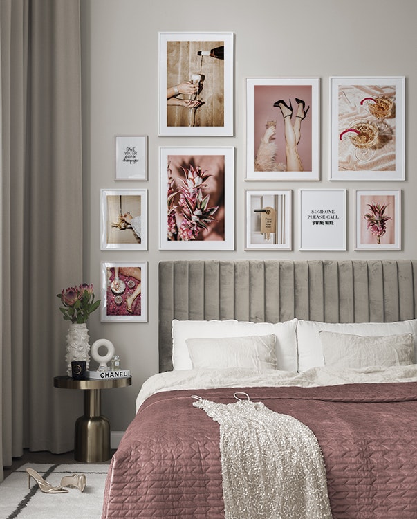Pop Of Pink gallery wall