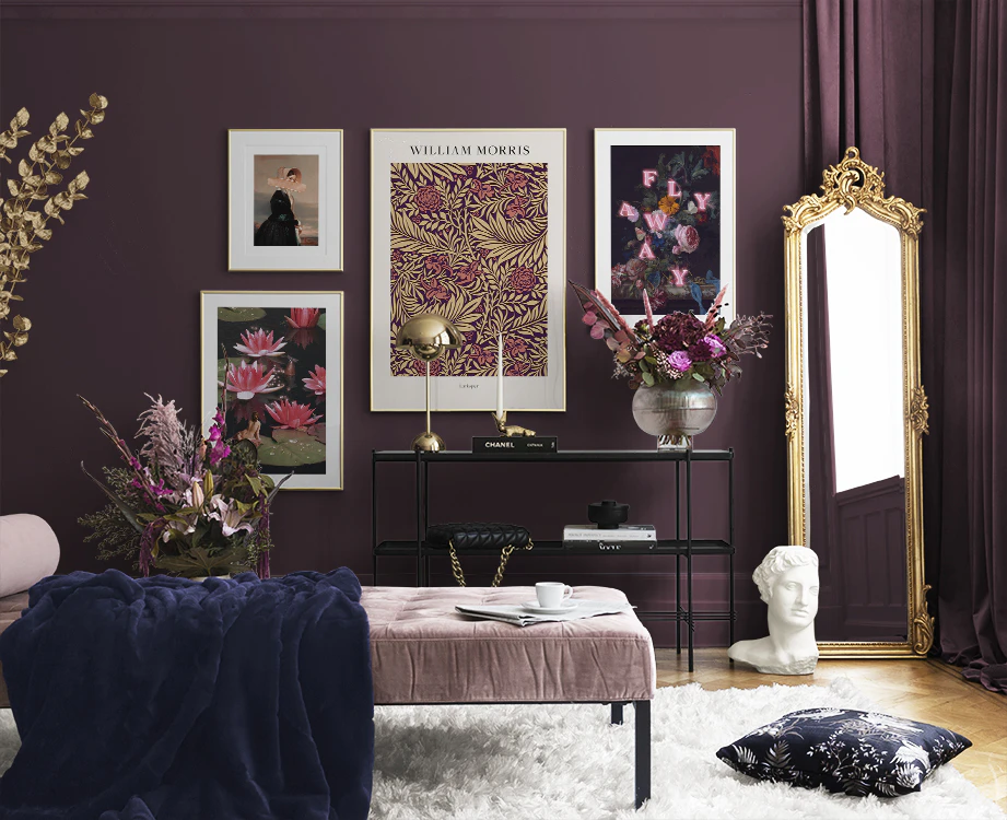 Billedcollage med fashionbilleder. Indret med kunst fra modeverdenen!