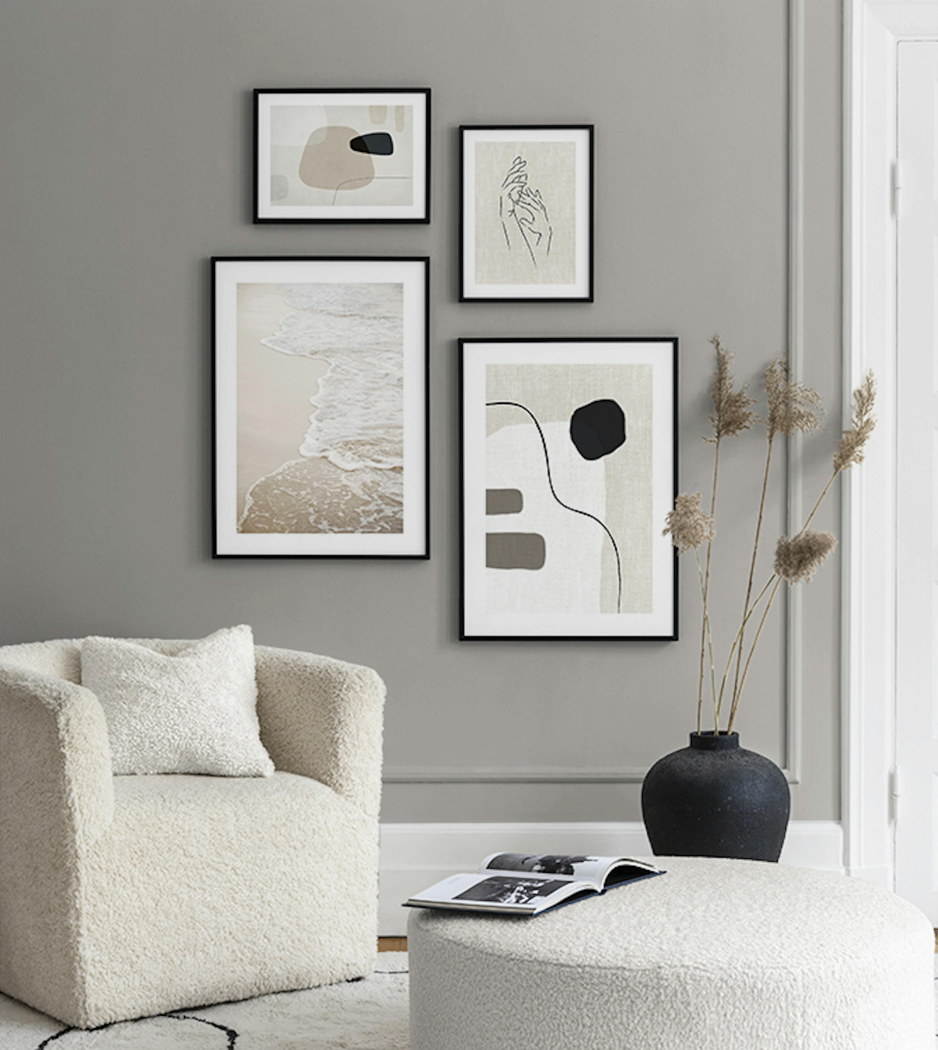 Grey abstract decoration murale