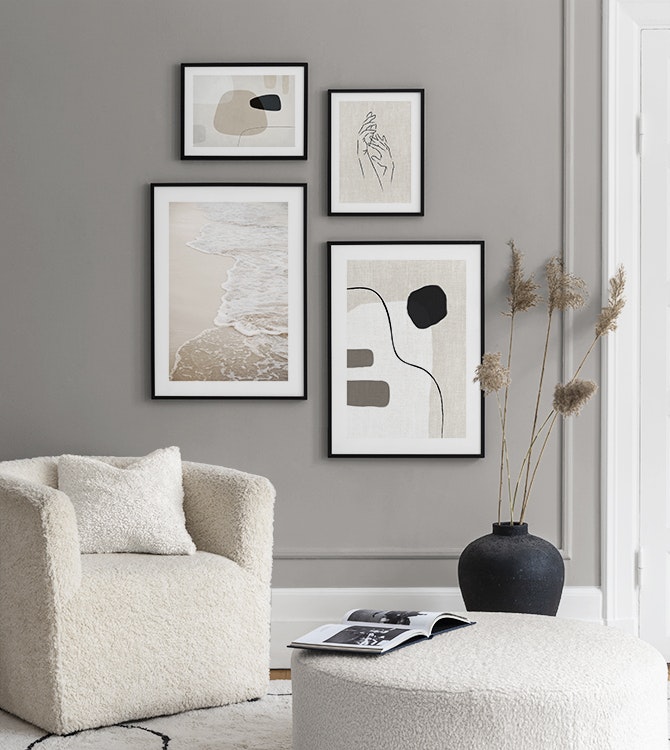 Grey abstract galleria a parete