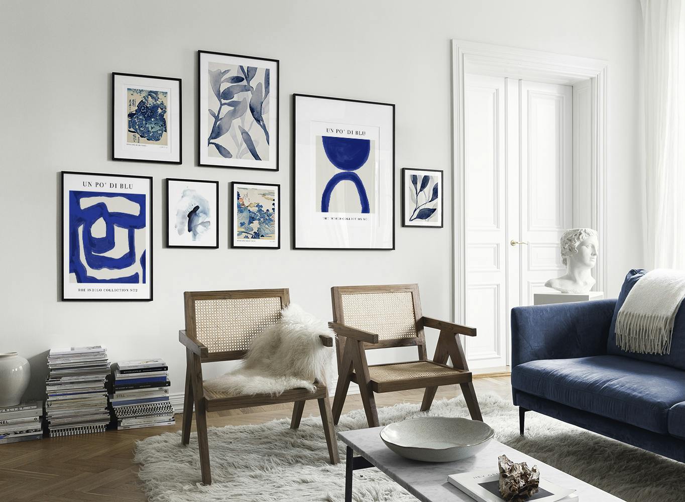 Blue Elegance gallery wall