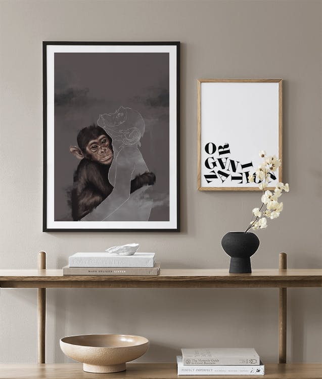 Monkey Hug galería de pared