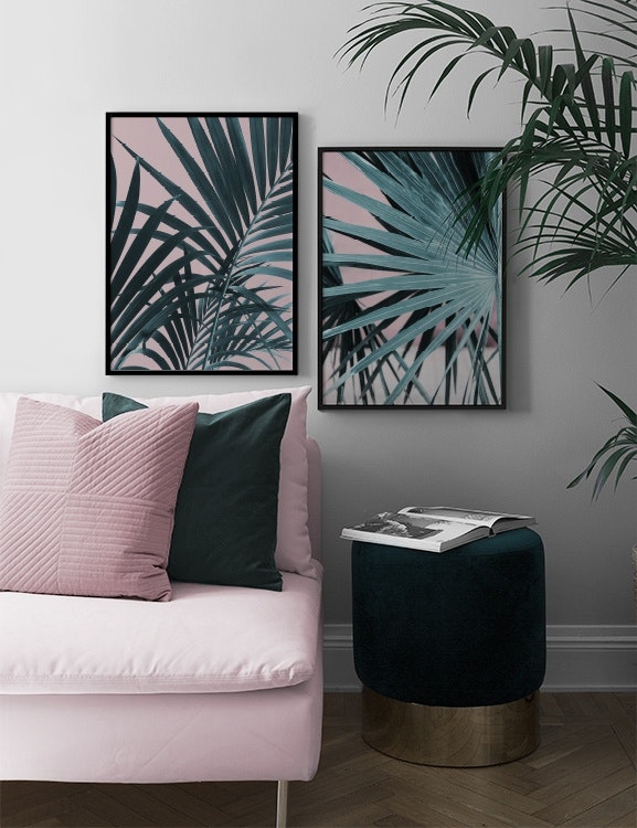 Pink palms parede de quadros