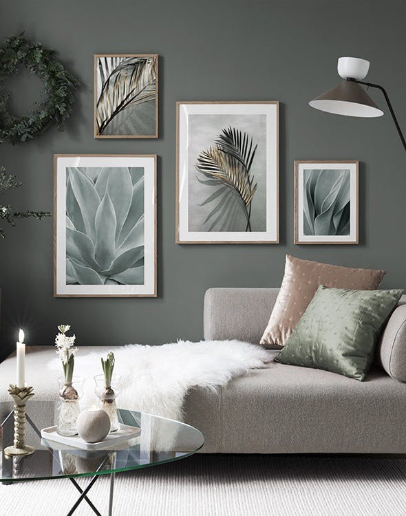 Soft green  gallery wall