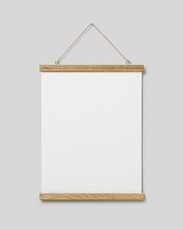 Poster hanger white 31 cm, magnet fastener - Magnet fastened white poster  hanger 