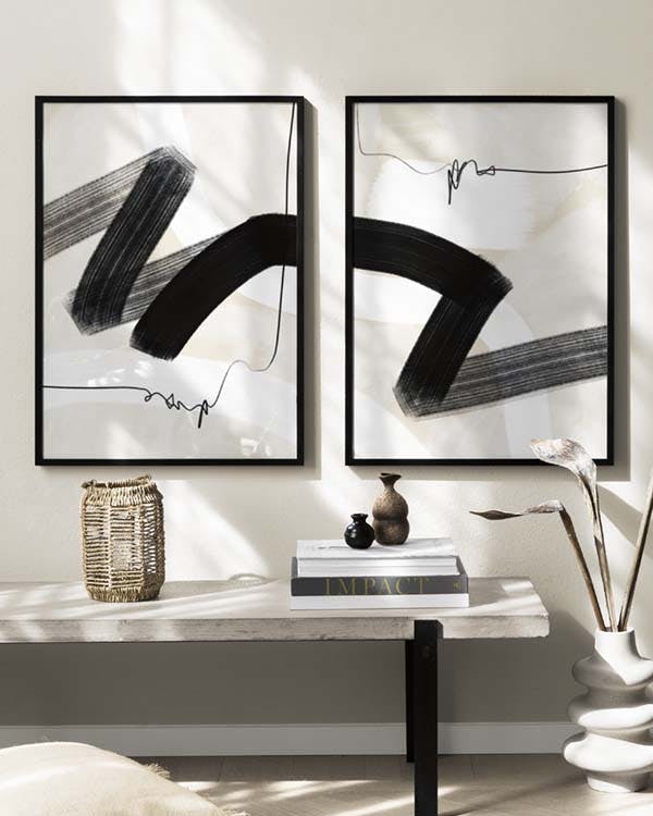 Abstract Wave Duo Lot de posters