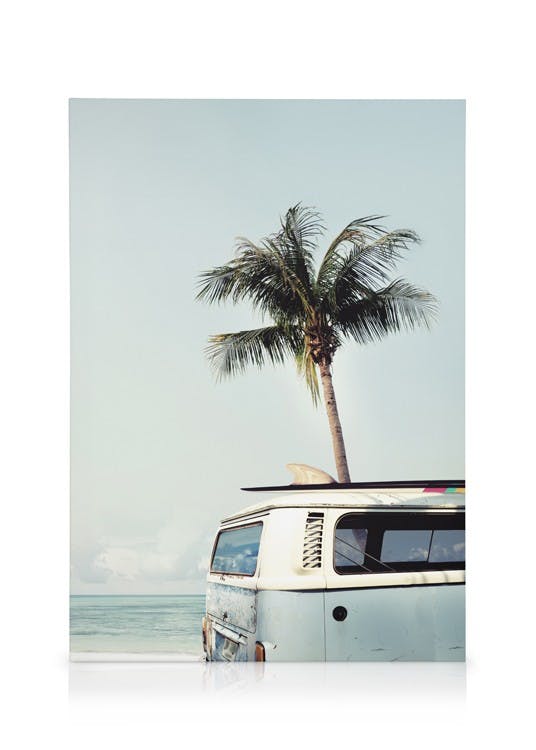 Surfers Van Toile (70x100 cm - Cadre noir) - Mers & Océans