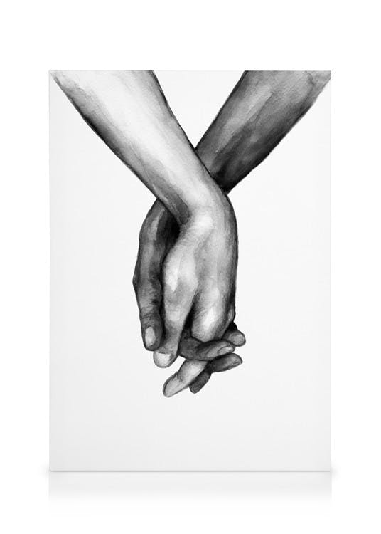 Canvas Prints Watercolor Hands No1 Canvas print (70x100 cm - Black Frame)
