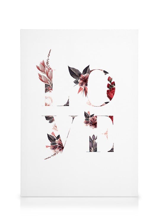 Canvas Prints Floral Love Canvas print (30x40 cm - Black Frame)