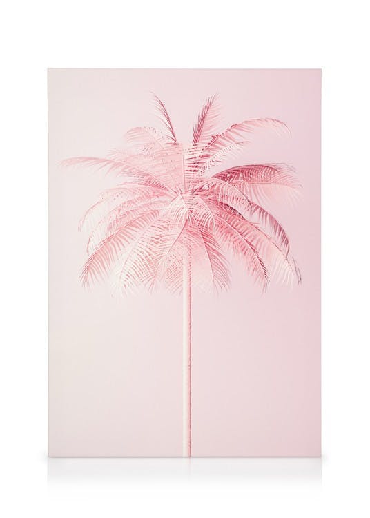 Canvas Prints Pastel Pink Palm Canvas print (50x70 cm - Oak Frame)