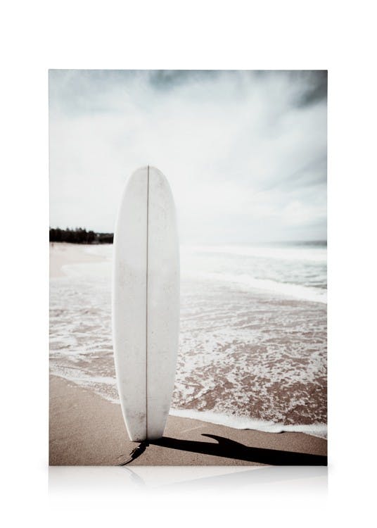 Surfboard on the Beach Canvas (30x40 cm)