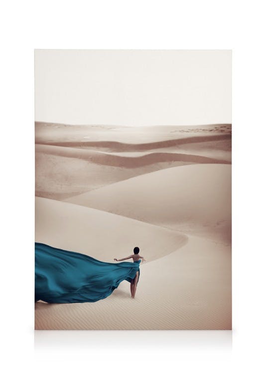 Canvas Prints Woman in Blue Dress Canvas print (50x70 cm)