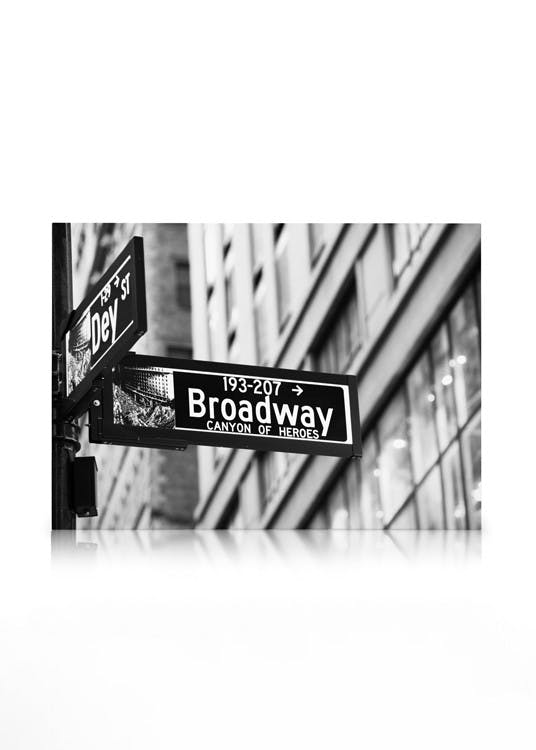 Lærredsbilleder Broadway Sign Lærred (30x40 cm)
