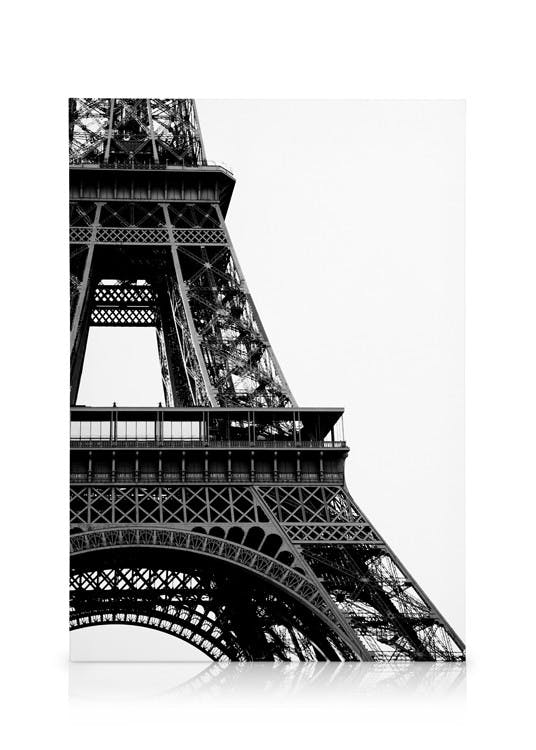 Eiffel Tower Close Up Toile (50x70 cm - Cadre noir) - Toiles