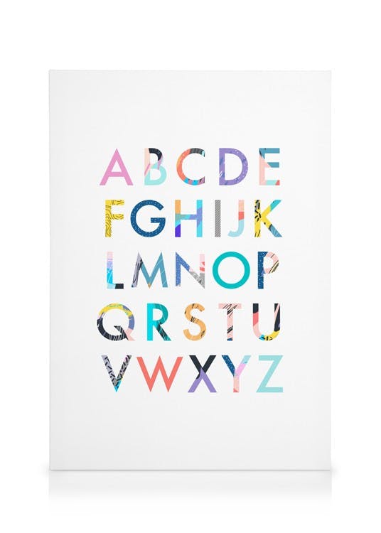 Canvas Prints Color Alphabet Canvas print (30x40 cm - Oak Frame)
