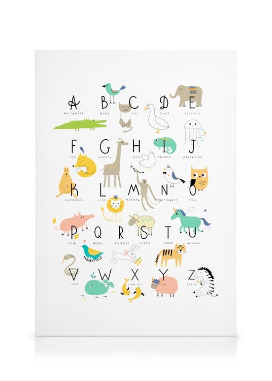 Obrazy na płótnie Animal Alphabet Obraz na płótnie (30x40 cm - Ramka dębowa)