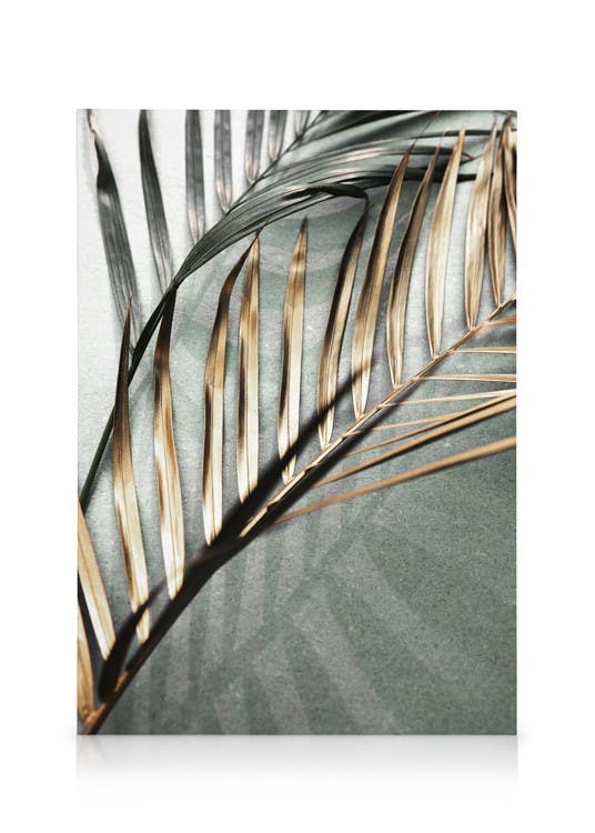 Canvas Prints Gold and Green Palm Leaves Canvas print (50x70 cm)
