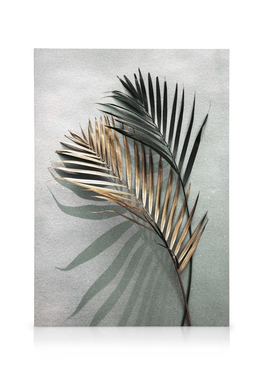 Canvas Prints Gold and Green Shadow Canvas print (30x40 cm - Black Frame)