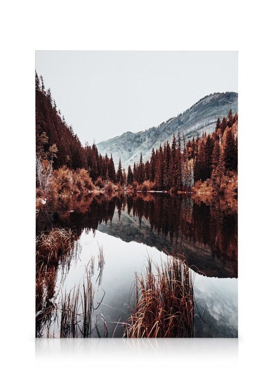Canvas Prints Autumn Lake Canvas print (30x40 cm - Oak Frame)