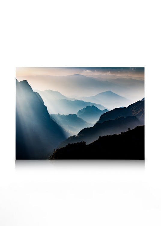 Canvas Prints Foggy Mountain View Canvas print (50x70 cm - Oak Frame)