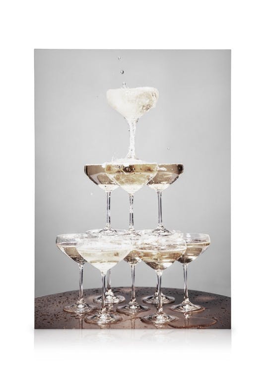 Canvas Prints Champagne Pyramid Canvas print (50x70 cm - Oak Frame)