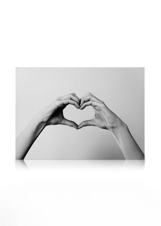 Canvas Schilderijen Heart Sign Canvas (50x70 cm - Fotolijst Zwart)